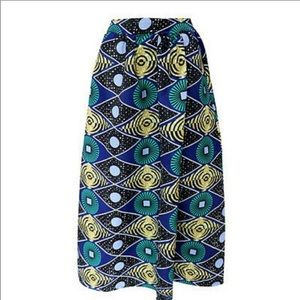 African print design skirt with pockets